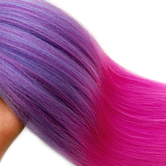 Blue and Pink Braiding Hair Pre Stretched