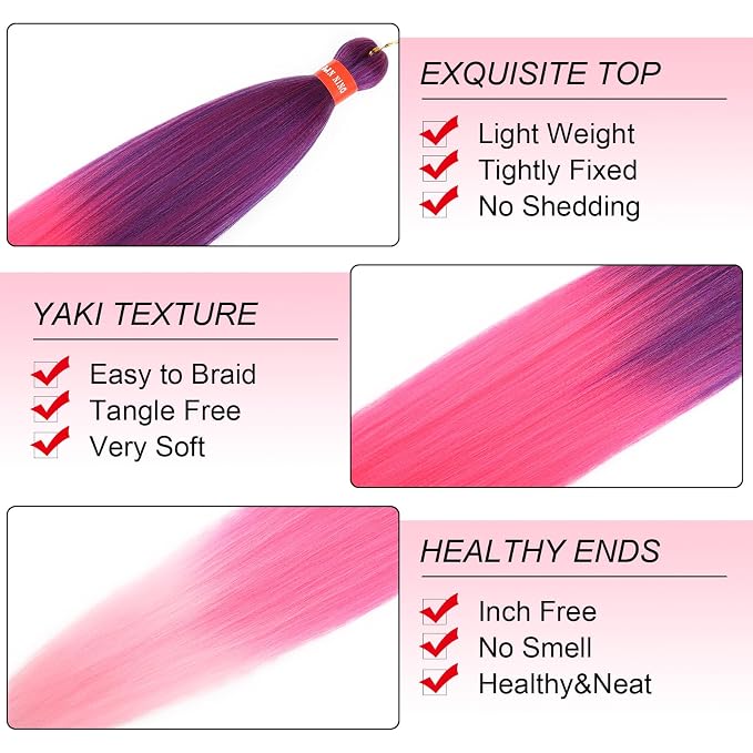 ombre purple hot pink and pink