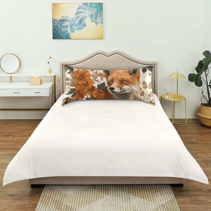 Foxes Autumnal Flowers Beige