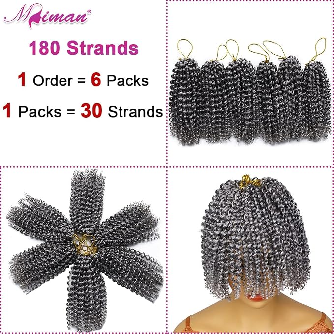 Passion Twist Crochet Hair-Black Mixed Grey