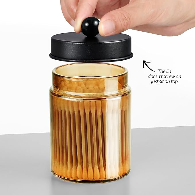 Jar Gold Amber/Lid Black
