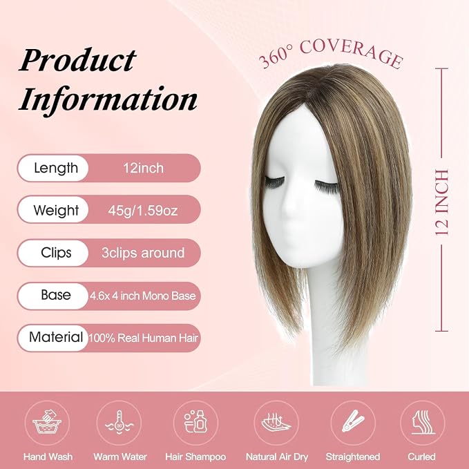 Medium Brown Mix Blonde with Dark Brown Root