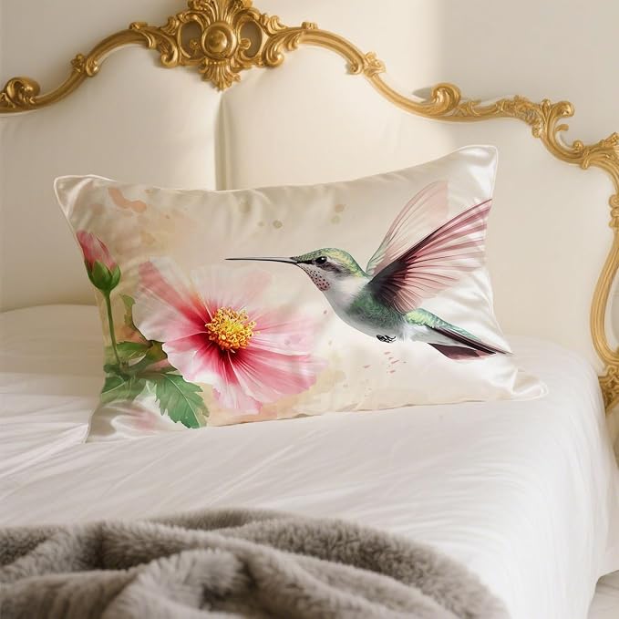 Watercolor Hummingbird and Flower