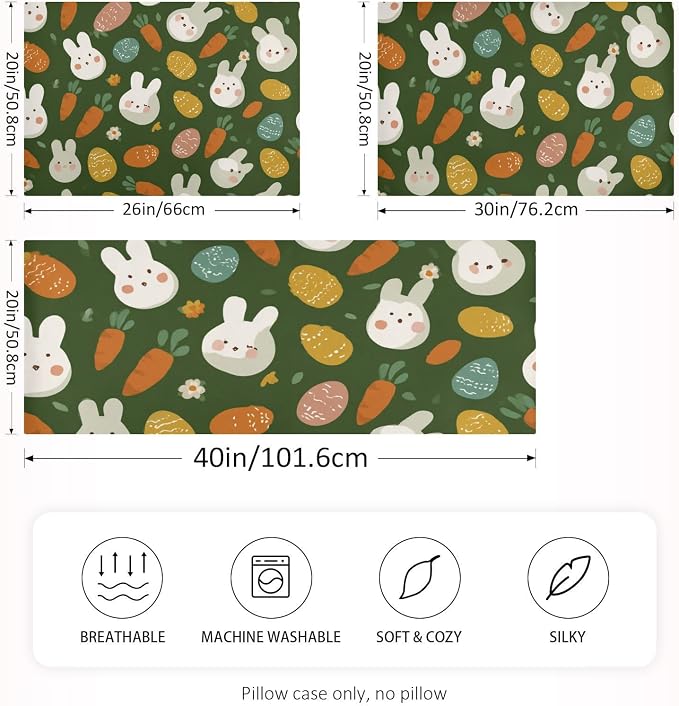 Deep Green Easter Bunny Eggs Carrots