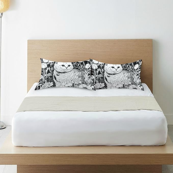 Scottish Fold Ink Peonies Black