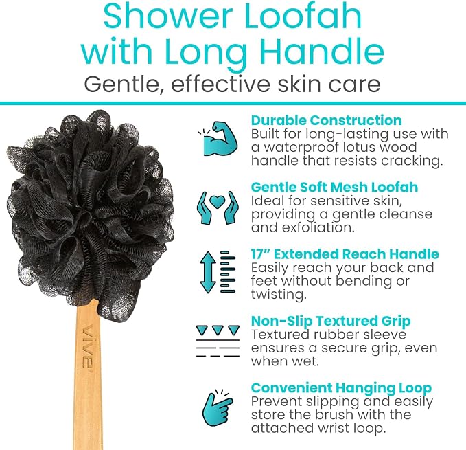Loofah Brush Dark Wood