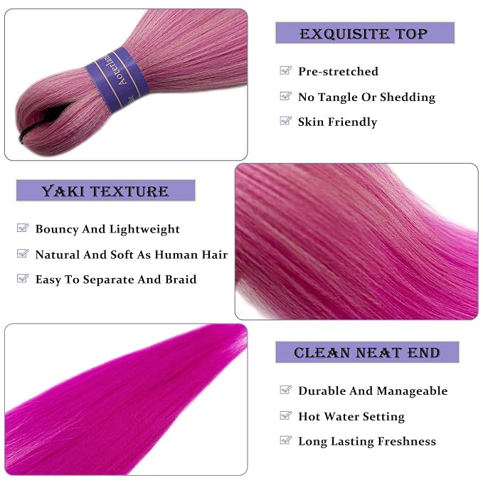 Blonde and Pink Braiding Hair Pre Stretched