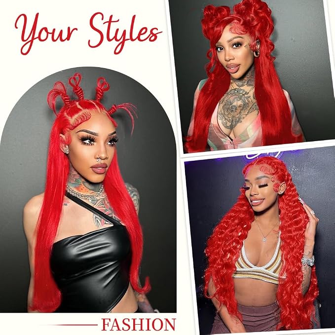 Red Wig Human Hair
