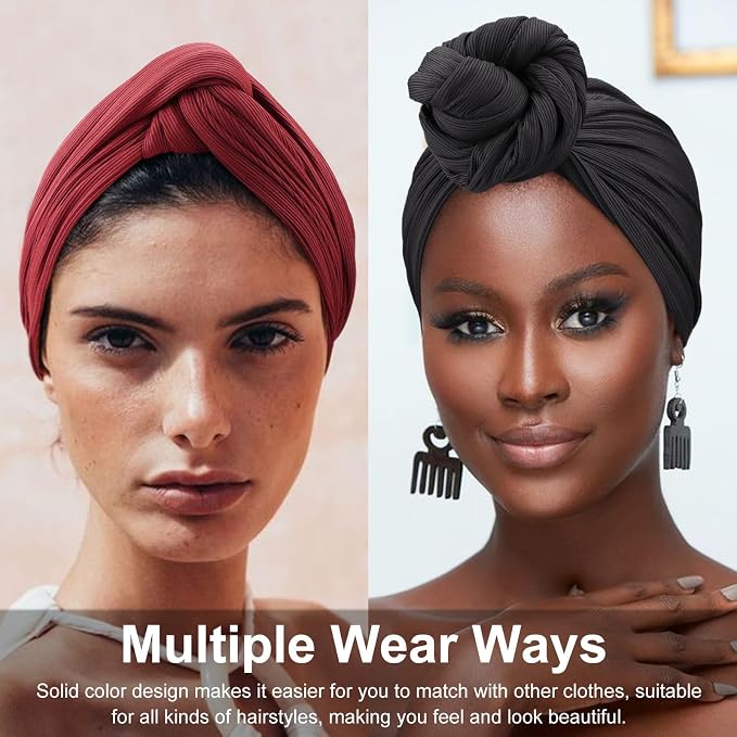 2 Pack Head Wrap: Burgundy, Black