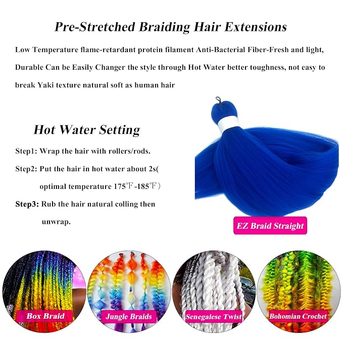 Dark Blue Braiding Hair 3 Packs