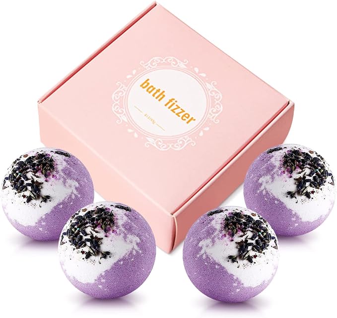 4pcs Lavender Dried Flower Bath Bombs