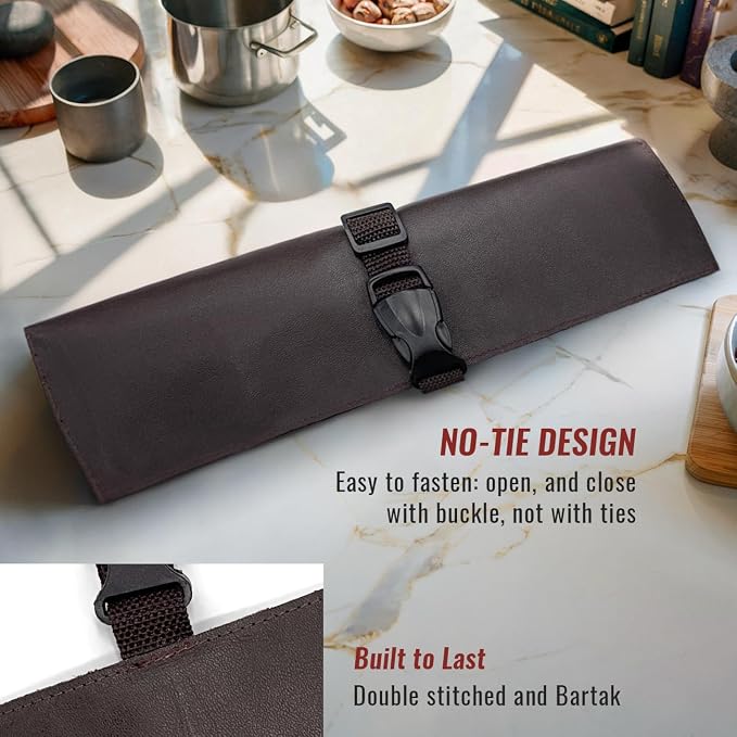 Knife Roll 2 Slots Brown