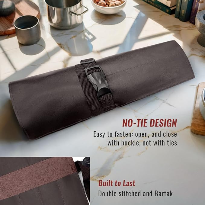 Knife Roll 4 Slots Brown