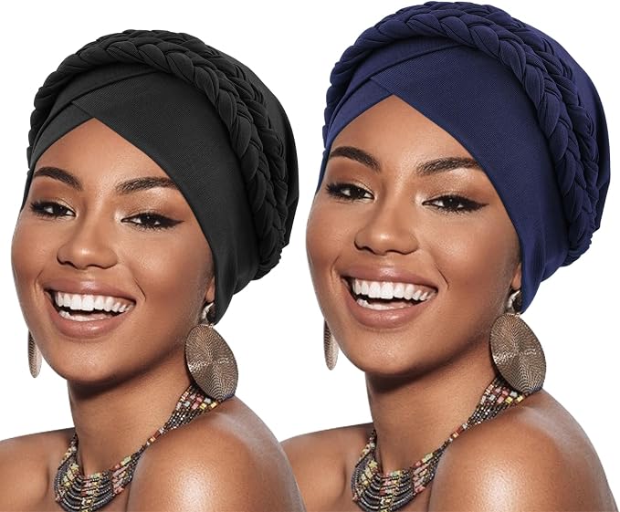 2 Pack Double Twisted Braid: Navy, Black