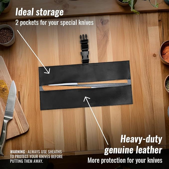 Knife Roll 2 Slots Black