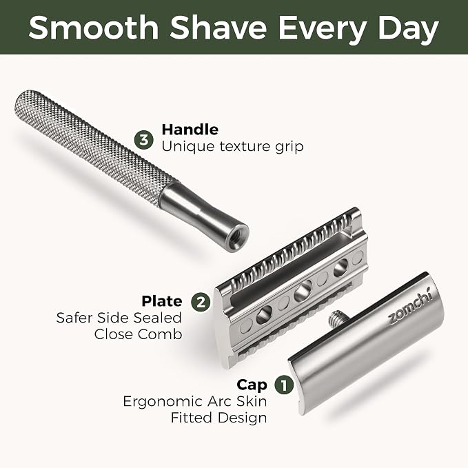 Matte Silver Razor with Stand