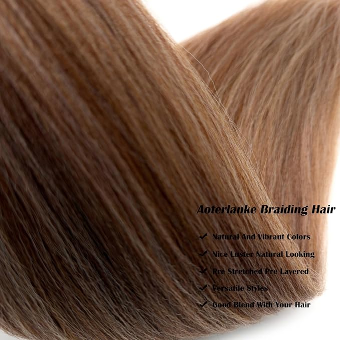 Mixed Honey Brown Blonde Braiding Hair Pre Stretched