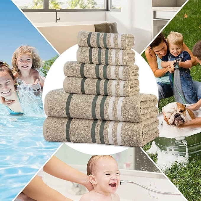 Exotic 6 Pcs, Towels Gift Set- Grey Violet