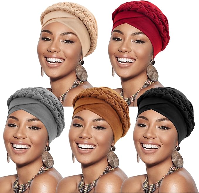 5 Pcs Double Twisted Braids: Black/Coffee/Apricot/Dark Grey/Burgundy