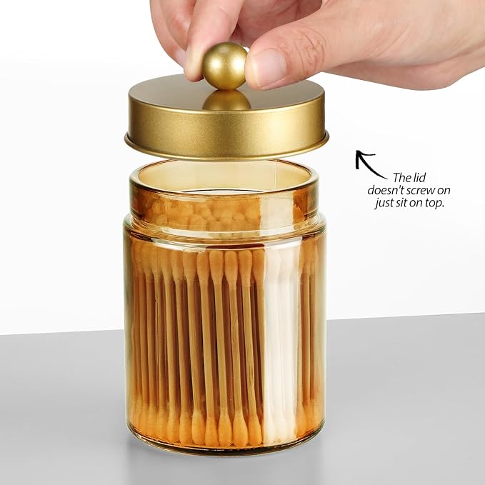 Jar Gold Amber/Lid Gold