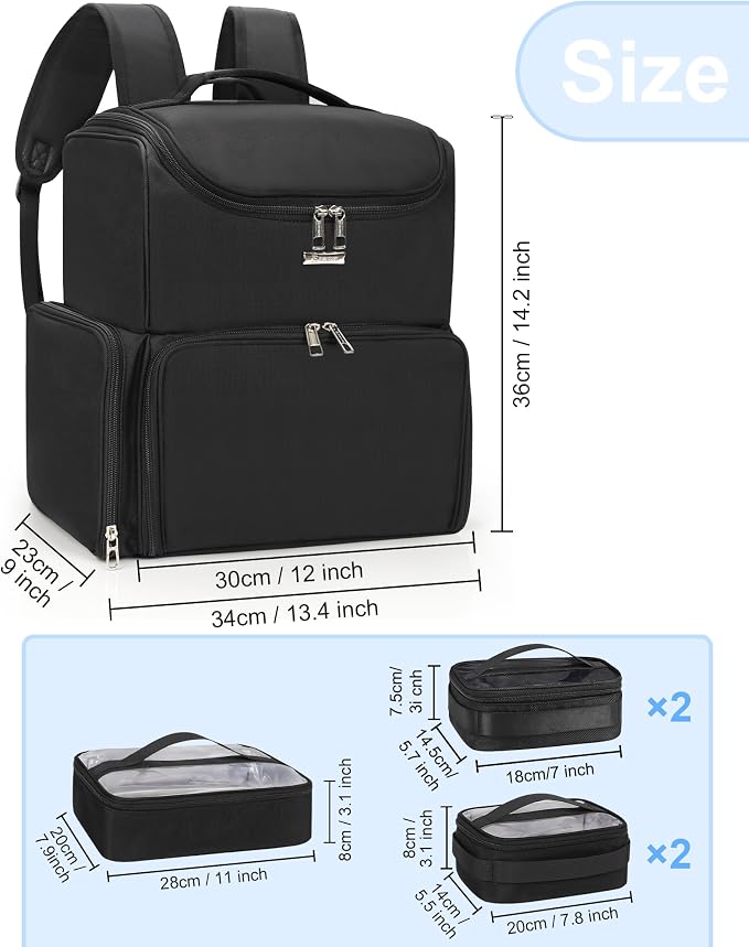 Black with 2 extra clear bags