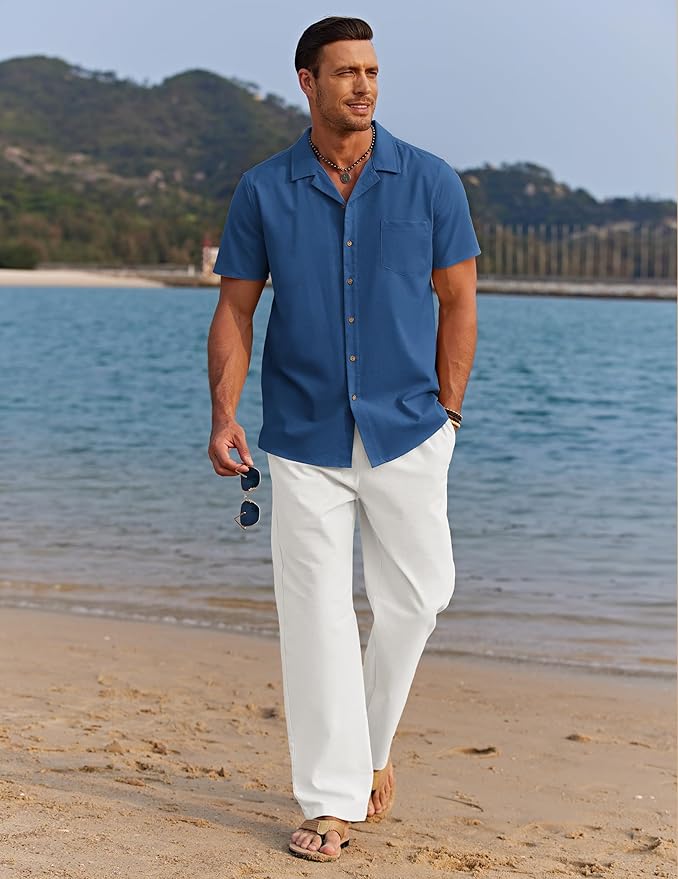 Navy Shirt/White Pants