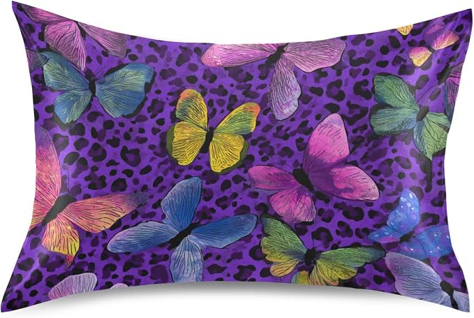 Colorful Butterflies and Purple Leopard Print