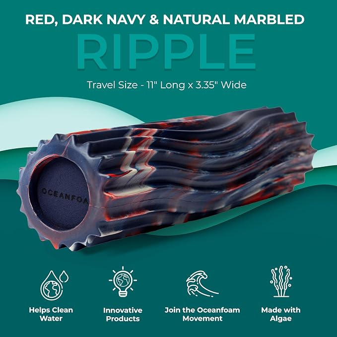 Red, Dark Navy & Natural Marbled