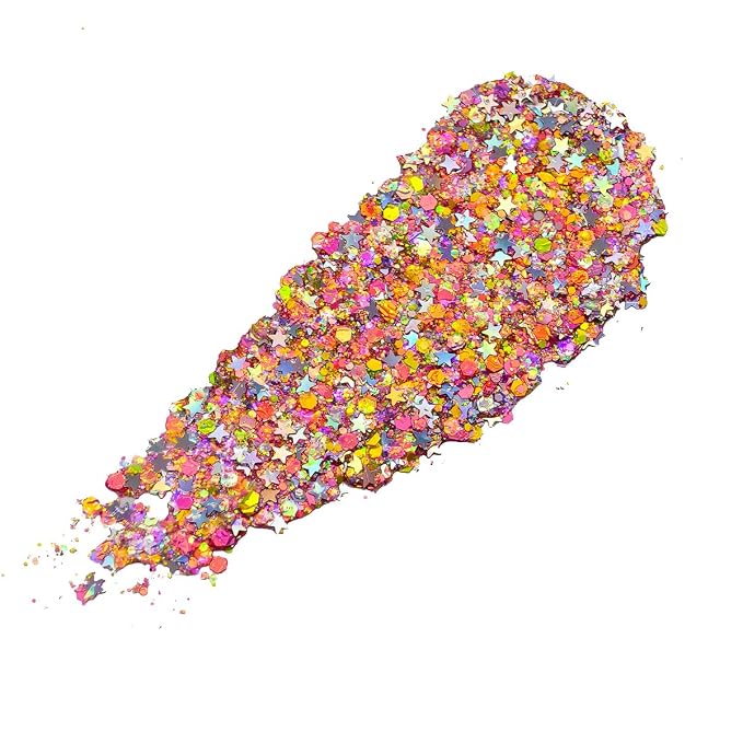 Neon Rainbow Glitter Gel