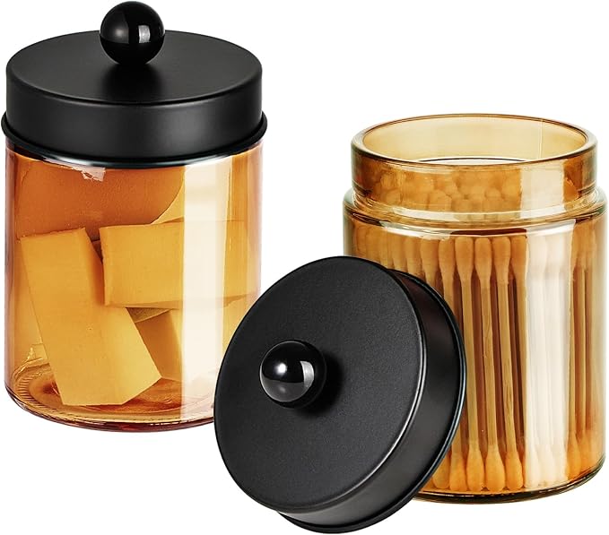 Jar Gold Amber/Lid Black