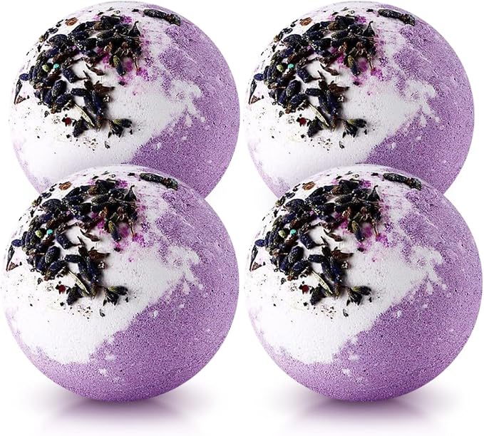 4pcs Lavender Dried Flower Bath Bombs
