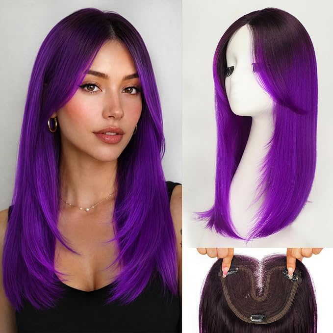 Ombre Natural Black to Purple