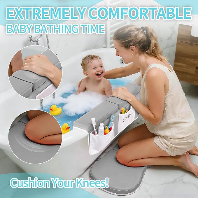 Grey Kneeler and Elbow Rest Setset+baby Faucet Cover+bathtub Mats