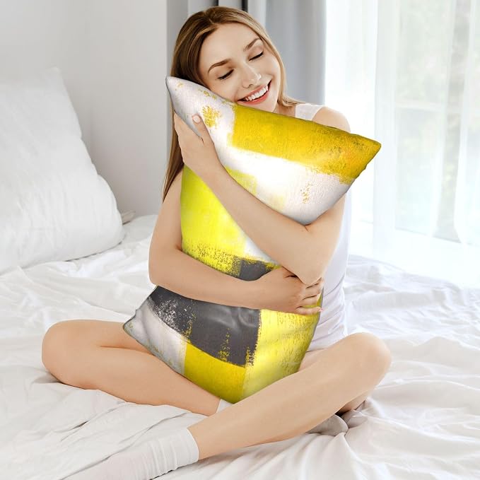 Yellow and Grey Abstract Art