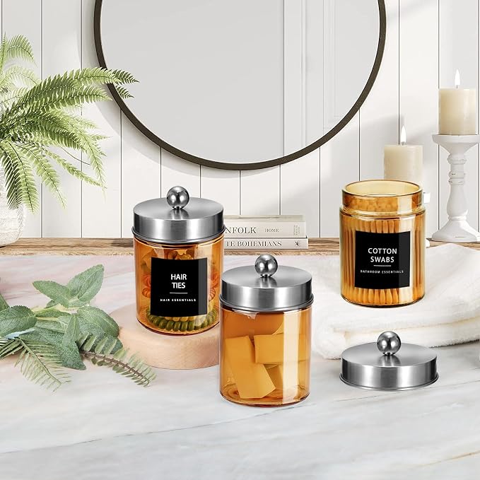 Jar Gold Amber/Lid Brushed Nickel