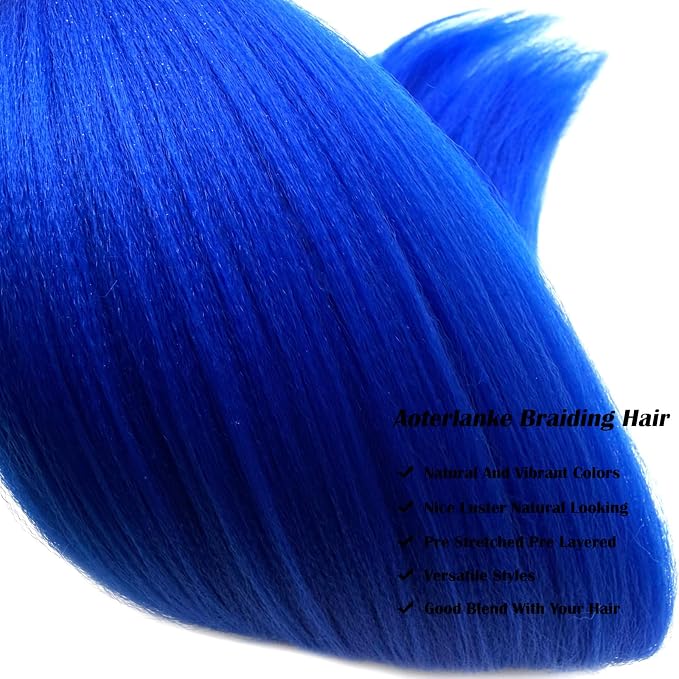 Blue Braiding Hair Pre Stretched