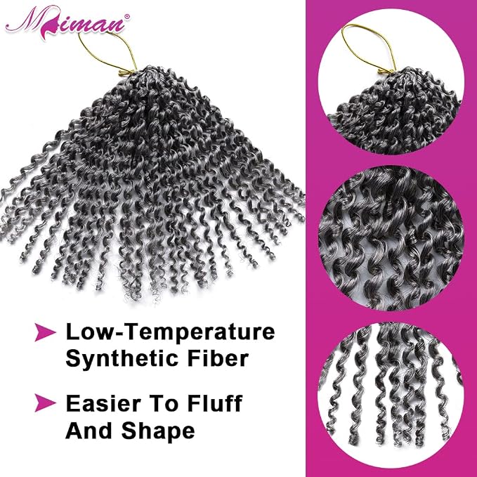 Passion Twist Crochet Hair-Black Mixed Grey