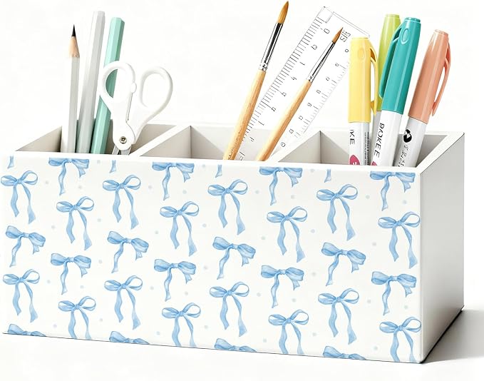 02-Blue Bow Pen Holder(1)
