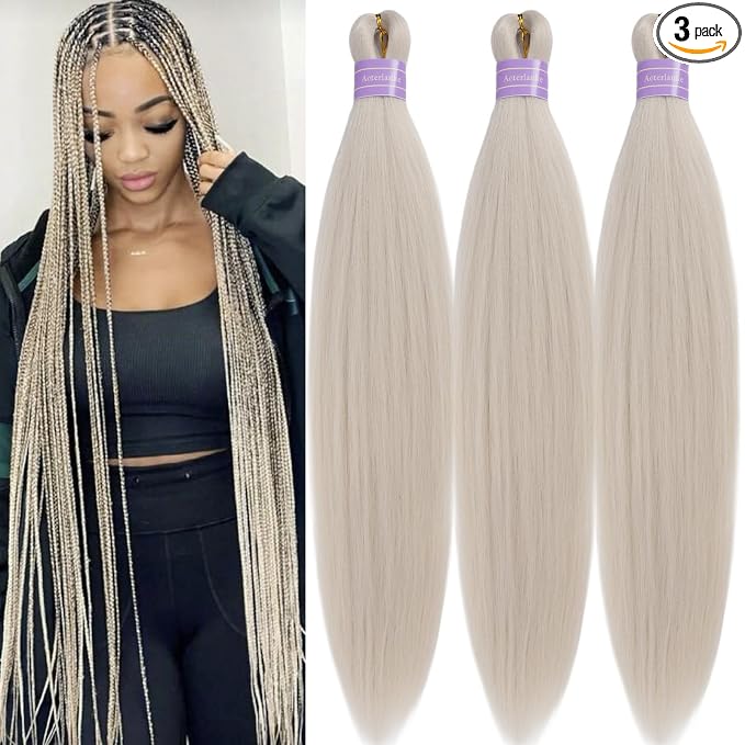 Mixed Ash Blonde Braiding Hair Pre Stretched