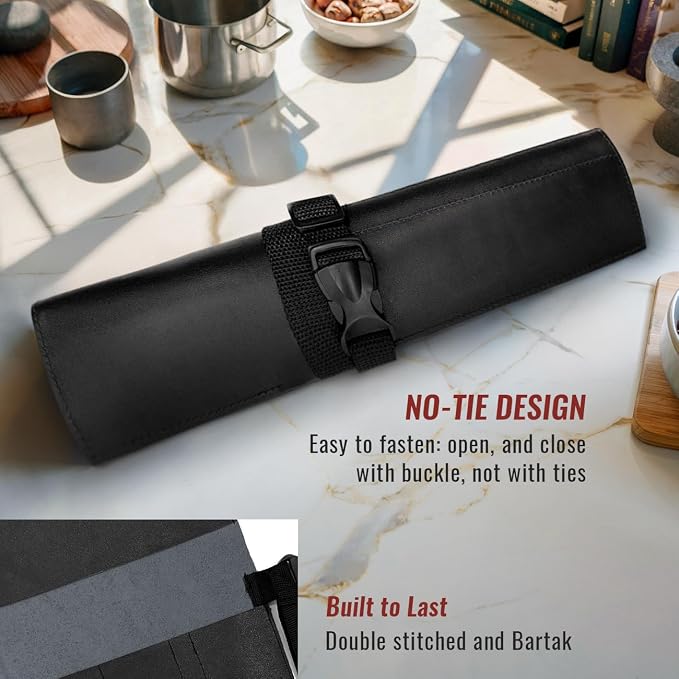 Knife Roll 3 Slots Black