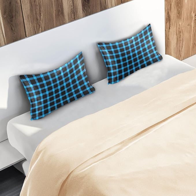 Bright Blue Black Checkered