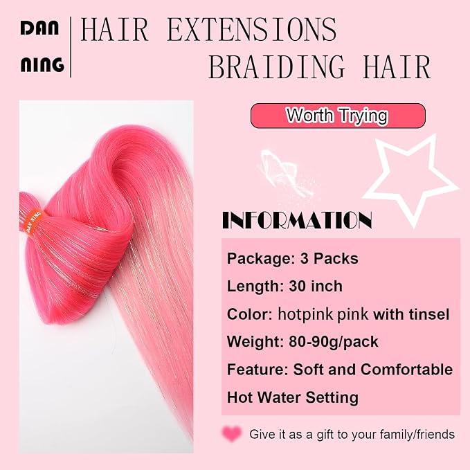 hotpink-pink with tinsel