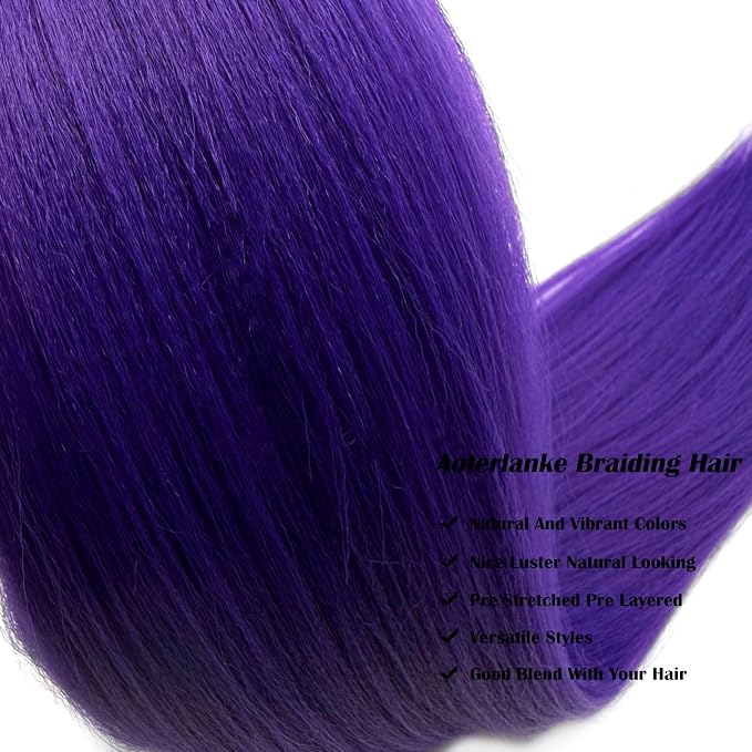 Purple Braiding Hair Pre Stretched