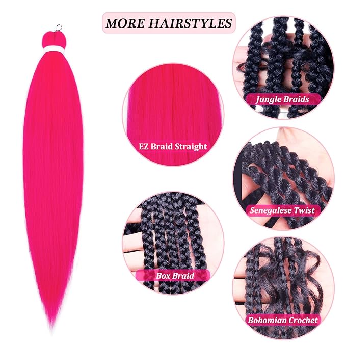 Hot Pink Braiding Hair