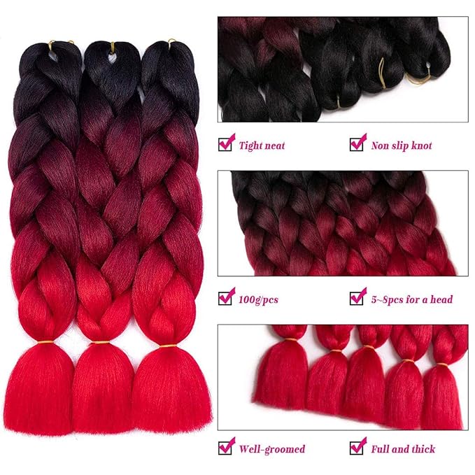 Black/Burgundy/Red 5 pcs