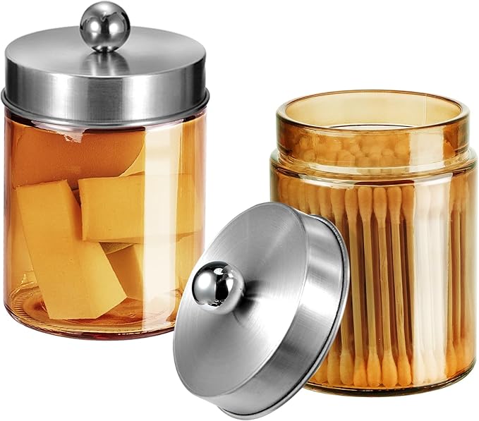Jar Gold Amber/Lid Brushed Nickel