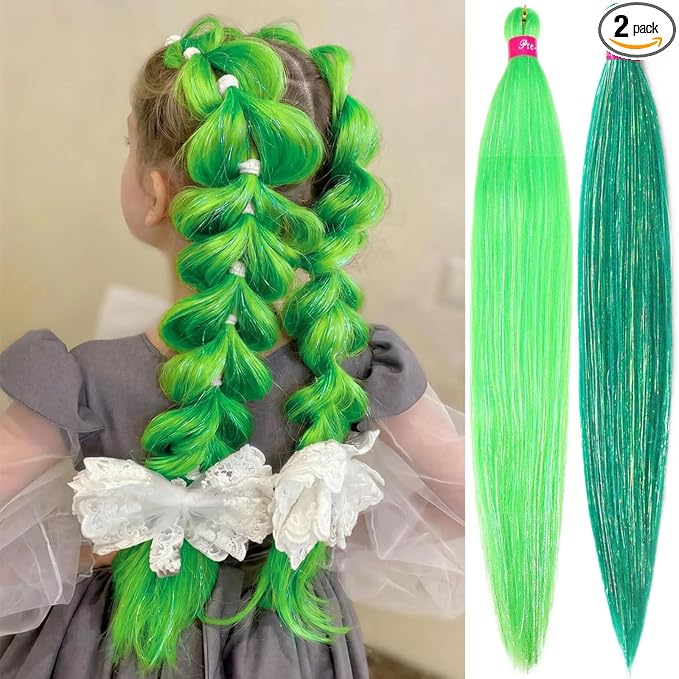 green tinsel+light green tinsel