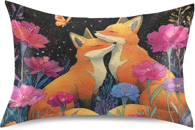 Orange Foxes Carnations Colorful