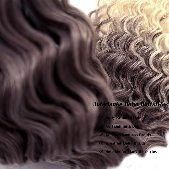 Ash Brown to Blonde Braiding Hair with Boho Curls
