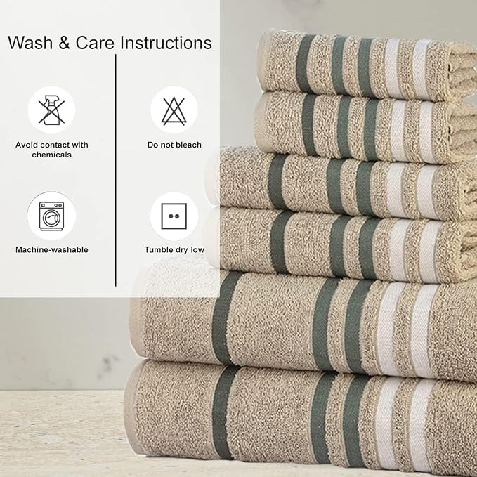 Exotic 6 Pcs, Towels Gift Set- Grey Violet